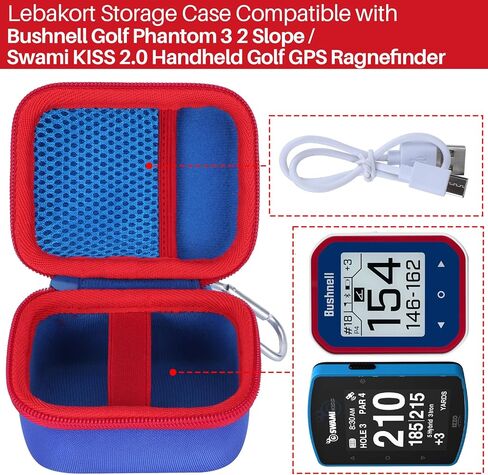 Storage Case Compatible with Bushnell Golf Phantom 3 2 Slope/Swami KISS 2.0 Handheld Golf GPS Ragnefinder (Blue+Red Case) in Saudi Arabia