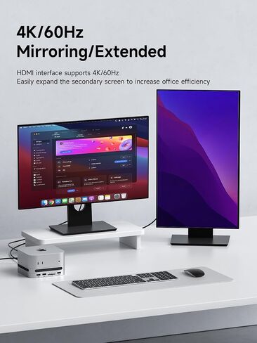 Hagibis Mac mini M4 Hub with 40Gbps M.2 SSD Enclosure & Dustproof Stand, Dual USB-C Docking Station with NVMe SSD Case, SD4.0, Micro SD 4.0, 10Gbps USB3.2 for Mac mini M4 Pro (MC650) in Saudi Arabia
