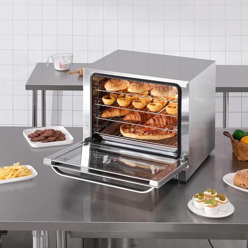 VEVOR Commercial Countertop Oven, 66L 4-Tier Toaster Ovens with Tempered Glass Door, Wire Racks Clip Tray Gloves, 2800W Electric Stainless Steel Baking Ovens for Restaurant Bakery (AC208~240V,60Hz) in Saudi Arabia