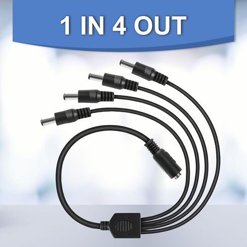 DC 1 Female to 8 Male Output Power Splitter Cable 4 Pcs 1 to 8 Plug DC CCTV Camera Power Cable 8 Way Y Adapter for CCTV Security Cameras and LED Strip Lights in Kuwait