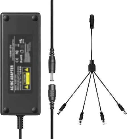 DC 1 Female to 8 Male Output Power Splitter Cable 4 Pcs 1 to 8 Plug DC CCTV Camera Power Cable 8 Way Y Adapter for CCTV Security Cameras and LED Strip Lights in Kuwait