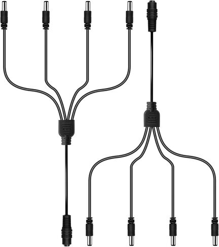 DC 1 Female to 8 Male Output Power Splitter Cable 4 Pcs 1 to 8 Plug DC CCTV Camera Power Cable 8 Way Y Adapter for CCTV Security Cameras and LED Strip Lights in Kuwait