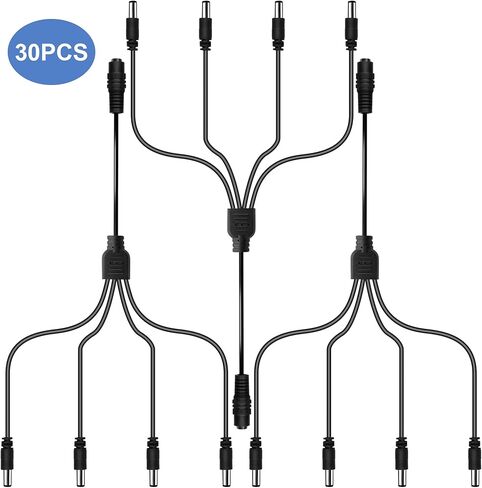 DC 1 Female to 8 Male Output Power Splitter Cable 4 Pcs 1 to 8 Plug DC CCTV Camera Power Cable 8 Way Y Adapter for CCTV Security Cameras and LED Strip Lights in Kuwait