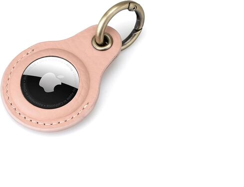 Airtag Keyring Genuine Leather with Brass Key Tags. Apple Airtag Holder Luggage GPS Tracker Dog Airtag Keychain (Tan) in Saudi Arabia