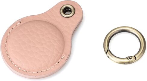 Airtag Keyring Genuine Leather with Brass Key Tags. Apple Airtag Holder Luggage GPS Tracker Dog Airtag Keychain (Tan) in Saudi Arabia