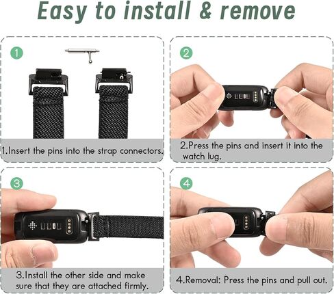 4 Pack Elastic Nylon Compatible with Fitbit Inspire 3 Band/Fitbit Inspire 2 Band, Adjustable Soft Stretchy Sport Strap Replacement Wristband for Inspire 3/2 Women Men in Kuwait