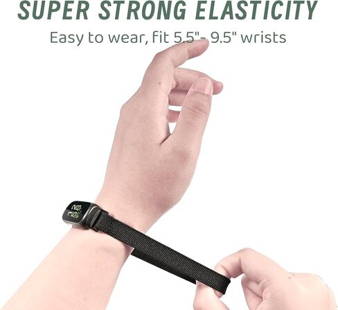 4 Pack Elastic Nylon Compatible with Fitbit Inspire 3 Band/Fitbit Inspire 2 Band, Adjustable Soft Stretchy Sport Strap Replacement Wristband for Inspire 3/2 Women Men in Kuwait