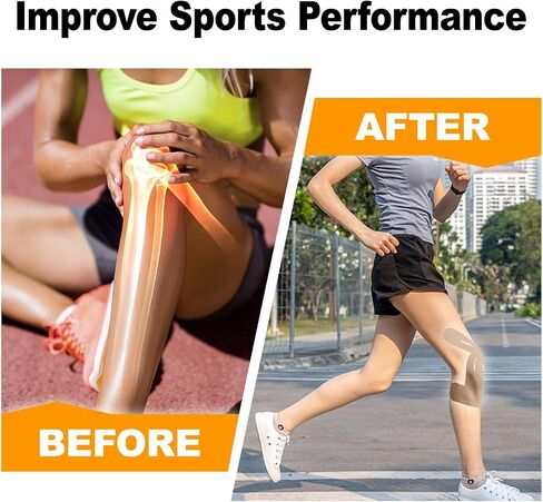 Precut Kinesiology Tape for Knees,15-30 Pcs – Elastic Knee Support & Stability, Pain Relief – Waterproof, Breathable, Hypoallergenic Athletic Tape in Saudi Arabia