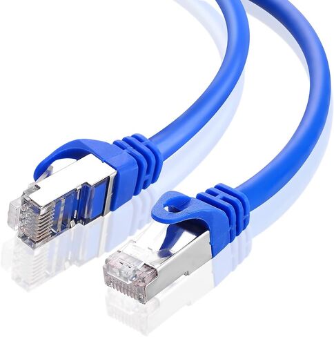 CAT 6 Shielded Ethernet Cable 50FT, Indoor High-Speed (SFTP) 10Gbps Snagless Shielded 50 FT Ethernet Cable for Internet, Router, Computer, PlayStation, Xbox, POE Camera, Printer - Blue in Kuwait