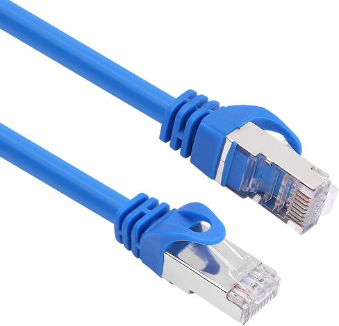 CAT 6 Shielded Ethernet Cable 50FT, Indoor High-Speed (SFTP) 10Gbps Snagless Shielded 50 FT Ethernet Cable for Internet, Router, Computer, PlayStation, Xbox, POE Camera, Printer - Blue in Kuwait