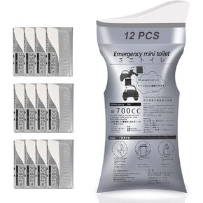 12 Pack Disposable Urine Bag, Men's/Women's Urine Bag, 700ml Emergency Portable Urine and Vomit Bag for Travelling, Camping, Traffic Jams, Pregnant Women and Children (Adults/Elderly).