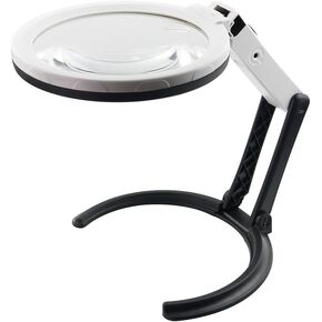 Foldable Desktop Working Magnifying Glass with LED Light Strip Plug