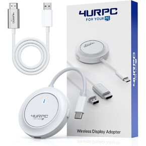 Wireless USB C Transmitter and HDMI Receiver, 2.4G/5G Wireless USB-C to HDMI Extender 98FT/30M,1080P Wireless Display Adapter Stream Video/Audio to TV/Monitor/Projector from Laptop,iPad,Phone,Mac mini