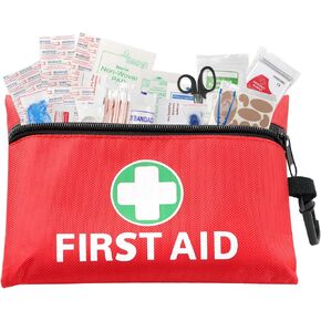 Mini First Aid Kit for Minor Cuts, Scrapes, Sprains, Burns, 194Pcs Portable Compact First Aid Kit for Home, Car, Travel, Camping and Outdoor Emergencies, Small Size Trauma Kits