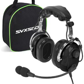 Aviation Headsets GA Headphone Noise Reduction for Pilot Trainees Beginner PPL Students Casual Flyers Flight Passengers Aviation Maintenance Ground Crew Flying Enthusiasts (629-A-BLACK)