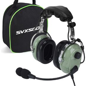 Aviation Headsets GA Headphone Noise Reduction for Pilot Trainees Beginner PPL Students Casual Flyers Flight Passengers Aviation Maintenance Ground Crew Flying Enthusiasts (629-A-LIGHT Green)