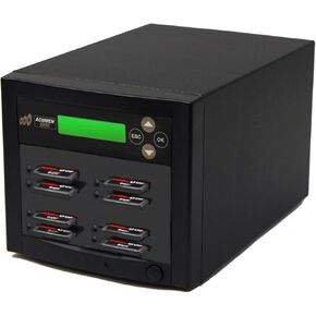 قرص الفطنة من 1 إلى 4 CFAST DUPLICATOR - 9GB/MIN - قارئ بطاقة ذاكرة محرك أقراص فلاش سريع مضغوط مضغوط مضغوط (ما يصل إلى 150 ميغابت في الثانية) مع ممحاة DOD المتوافقة (AD04 -CFAST150)