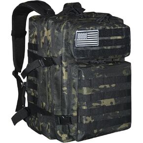 حقيبة ظهر تكتيكية عسكرية للرجال والنساء Molle 45L جيش كبير 3 أيام هجوم حزمة الحزمة خارج كيس مقاومة للماء والتهريب في المخيمات التخييم على التوالي