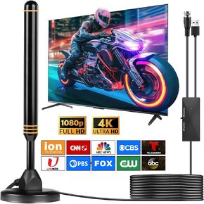 TV Antenna Indoor Antenna for Smart TV for Long Range Reception and All Smart TVs HD Digital Antenna with Amplifier Signal Booster for Local Channels Supports 4K 1080p-2025 Upgrade