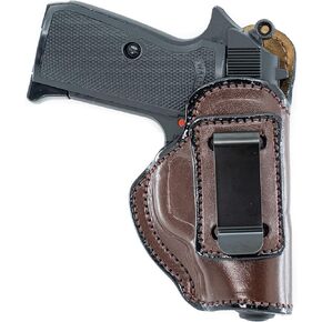 Maxx Carry IWB Inside The Wasitband Leather Holster for American Arms EP380. IWB Holster with Clip Conceal Carry. Brown Right Hand.