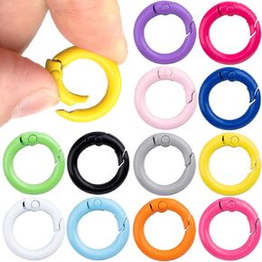 Spring O Rings, Colorful Round Spring Snap Keyring, Metal Carabiner Clips for Keychain Handbag Purse Dog