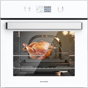 24" Electric Wall Oven, ThermoMate 2.6 Cu.Ft. Built-in Wall Oven with 12 Functions, 3100W Convection Ovens, Sensor Touch Control, Safety Lock, Stainless Steel, ETL Certified,
