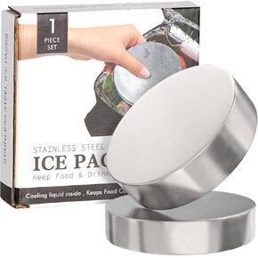 Reusable Stainless Steel Ice Packs for Lunch Boxes, Metal Cooling Ice Pack for Cooler Quick Freezer Packs Long-Lasting Cooler Accessories for Hiking, Camping, Fishing, Picnics