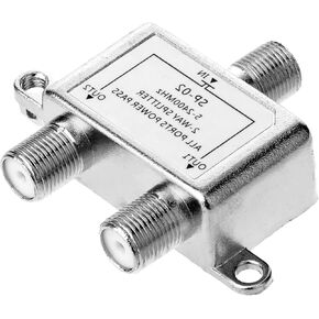 Coaxial Cable Splitter 2 Way ، Coax TV Splitter 2 Way RG6 متوافق ، دعم 5-2400 ميجا هرتز ، يعمل مع نظام تلفزيوني هوائي عالي السرعة والهوائي coxial-splitter