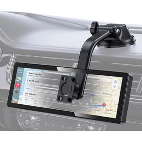 Suction Cup CarPlay Screen Mount – Strong Hold Dashboard Mount That Won’t Fall, Low Profile Design That Doesn’t Block View, Suction Mount for 7"–10.26" CarPlay Screens