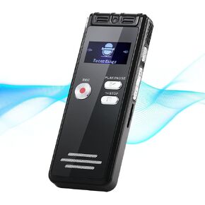 8GB Digital Voice Recorder with Playback | HD Dual MIC Audio Recorder | Voice Activated Recorder Device | 800H Recording for Interviews