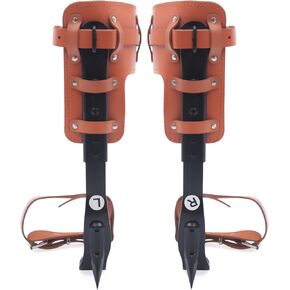 Tree Climbing Spikes Set Tree Climbing Gear, Climbing Spurs Climber Gaffs with Adjustable Climbing Straps and Steel Core Flip Line, Pole Climbing Spurs Steel Climber for Climber Logging Fruit Picking