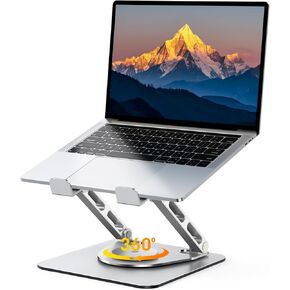 Laptop Stand for Desk 360° Flexible Rotating, Ergonomic Adjustable Laptop Riser Holder with Dual-bar Support, Portable Computer Notebook Stand for MacBook Air Pro, Dell XPS, HP (10-16")