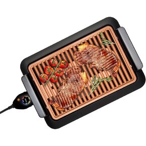 Gotham Steel Indoor Smokeless Grill Electric Grill Ultra Nonstick Electric Grill Dishwasher Safe Surface, Temp Control, Metal Utensil Safe, Barbeque Indoors with No Smoke!