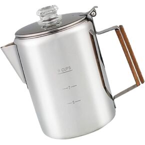 Stainless Steel Coffee Percolator For Campers Heat Retention Coffee Pots Large Capacity Coffee Maker For Camping