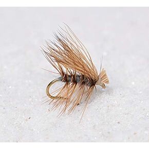 رمادي الشعر الأيائل الرمادية Caddis جاف ذبابة الصيد مربوطة على خطافات ذبابة توقيع Mustad - 1 دزينة من الذباب