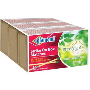 Diamond Greenlight Strike on Box Matches, 300 Count, 3 Pack Bundle