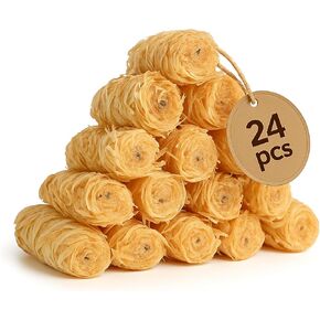 Natural Tumbleweed Fire Starters: 24 Pieces Premium Odorless Firestarters - Waterproof Quick Fire Starter for Campfires Grills Fireplaces Wood Stove BBQ Smoker Firepit