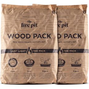 Wood Pack – 3-Pack Wood Pellets for Smokeless Fire Pits, Easy-to-Use Fire Pit Fuel for Outdoor Heating & Camping, 30+ Minute Burn Time, Made in The USA