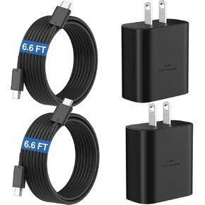 45W Super Fast Charger USB C Android Phone Charger Type C Charger Fast Charging Block with 6.6FT C Charger Cord for Samsung Galaxy S25/S25 Ultra/S25+/S24 Ultra/S24/S24+/S23/S22/S21/S20/Note20/Note 10