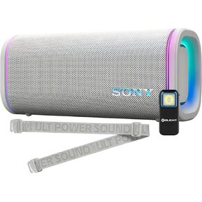 Sony Ult Field 5 Wireless Portable Speaker IP67 Butwing 25h (Off White) مع مصباح مقطع قابل لإعادة الشحن (عنصران)