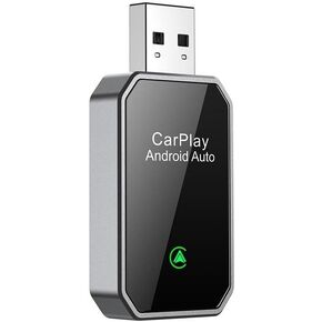 Wireless CarPlay & Android Auto Adapter, Convert Wired to Wireless Apple CarPlay, Android Auto Adapter Converter, Mini Size with USB/USB‑C Extension Cable Included, Lag‑Free Plug‑and‑Play