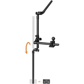 Strg Transducer Bracket with Fish Finder Mount for Kayak/Boat, Livescope Fish Finder Transducer Mount for Garmin/Lowrance, Compatible with RAM Mounts C Size/1.5'' Double Socket Arm (Foldable)