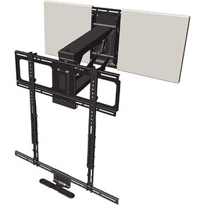 Mantelmount MM700 Premier Fireplace TV Mount Hound Down Down Bracket مقابل 50 "-90" و 25-115 رطل فوق Mantel مع مرفق شريط الصوت ، والأغطية القابلة للطلاء والأمان.