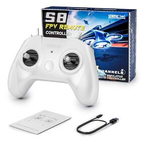 FLYDrone S8 Flight Simulator Remote Control, 8-Channel Metal Joystick, Supports for Uncrashed/Liftoff/TRYP FPV/Flight Simulator Software, Gift for Kids & New Pilots - Mode 2 (Black)