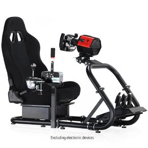 Hottoby Racing Simulator Cockpit مع مقعد أسود مناسب لـ Logitech I Thrustmaster I Fanatec G29 ، G920 ، G923 T300 Syfter Platfor