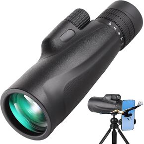 80 x 100 High Powered Monocular Telescope for Adults with Tripod, Monocular for Smartphone Suitable for Bird Watching Larger Vision Monoculars for Adults with BAK4 Prism & FMC Lens