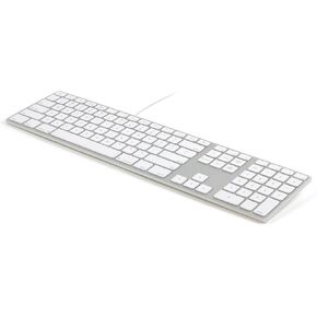 Matias FK318S USB Wired Aluminum Keyboard with Numeric Keypad and Built-in 2-Port Hi-Speed USB 2.0 Hub - Compatible with Mac (Silver)