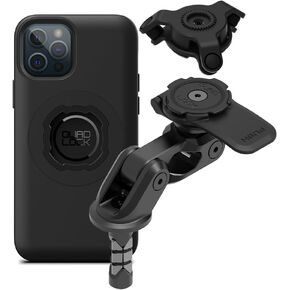 Quad Lock Motorcycle Fork Stem Mount PRO Kit with Vibration Dampener and MAG Phone Case for iPhone 15 Pro