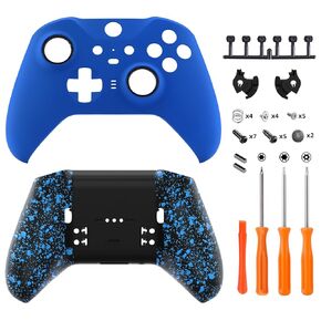 eXtremeRate Blue Faceplate Shell + Textured Blue Back Bottom Shell for Xbox Elite Series 2, Elite Series 2 Core Controller