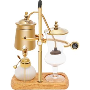 Retro Golden Coffe Maker Family Balance Siphon/Siphon Coffee Maker نظام تخمير للتخييم والسفر (400 مل/13.53 أوقية)